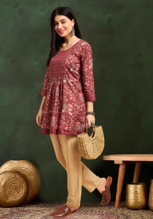 Picture of Beauteous Rayon Maroon Kurtis & Tunic