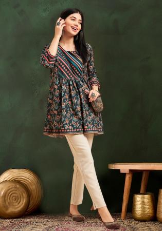 Picture of Pretty Rayon Sea Green Kurtis & Tunic