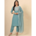 Picture of Exquisite Cotton Cadet Blue Readymade Salwar Kameez