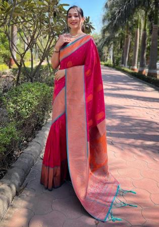 Picture of Nice Silk Dark Red Saree