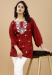 Picture of Pleasing Rayon Maroon Kurtis & Tunic