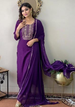 Picture of Ravishing Rayon Purple Readymade Salwar Kameez