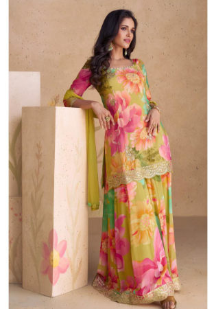 Picture of Nice Chiffon Peru Straight Cut Salwar Kameez