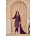 Picture of Resplendent Georgette Maroon Straight Cut Salwar Kameez