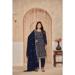 Picture of Georgette Navy Blue Straight Cut Salwar Kameez