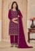 Picture of Stunning Georgette Pink Straight Cut Salwar Kameez