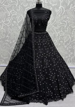 Picture of Good Looking Net Black Lehenga Choli