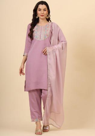 Picture of Amazing Silk Plum Readymade Salwar Kameez