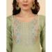 Picture of Delightful Silk Dark Khaki Readymade Salwar Kameez