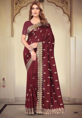 Picture of Magnificent Georgette Maroon Saree