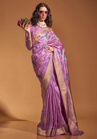 Picture of Comely Satin & Silk Rosy Brown Saree