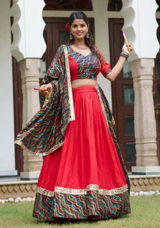 Picture of Beautiful Rayon Crimson Lehenga Choli