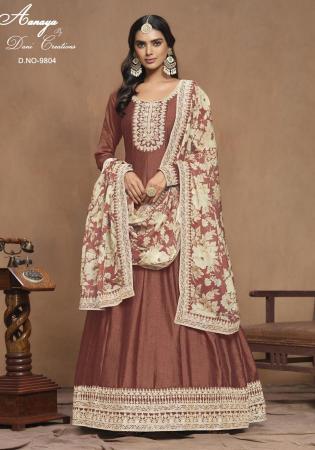 Picture of Gorgeous Silk Indian Red Anarkali Salwar Kameez