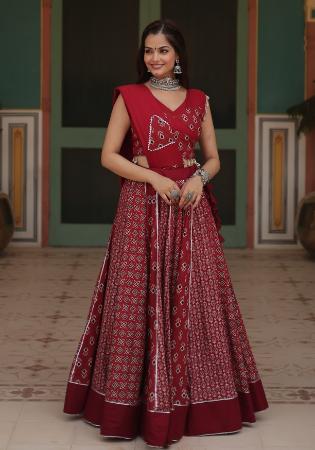 Picture of Wonderful Rayon Brown Lehenga Choli