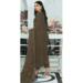 Picture of Georgette Dark Olive Green Straight Cut Salwar Kameez