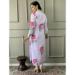 Picture of Chiffon Light Steel Blue Readymade Salwar Kameez