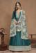 Picture of Exquisite Silk Teal Anarkali Salwar Kameez