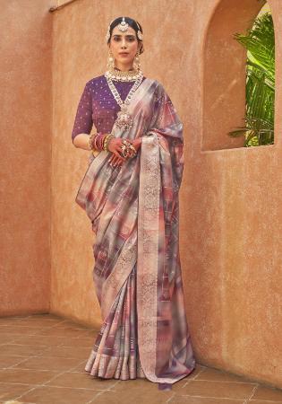 Picture of Delightful Silk Rosy Brown Saree