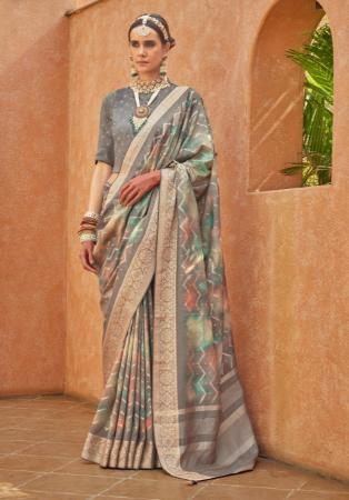 Picture of Shapely Silk Grey Saree