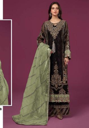 Picture of Georgette Saddle Brown Straight Cut Salwar Kameez