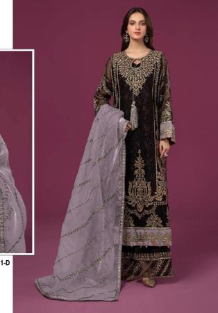 Picture of Marvelous Georgette Black Straight Cut Salwar Kameez