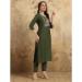 Picture of Chiffon Dark Olive Green Readymade Salwar Kameez