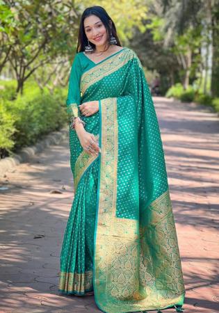 Picture of Appealing Silk Dark Cyan Saree