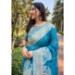 Picture of Elegant Organza Dark Cyan Saree