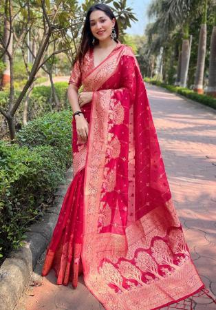 Picture of Gorgeous Organza Pink Saree