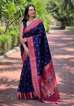 Picture of Bewitching Silk Dark Slate Blue Saree