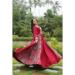 Picture of Enticing Rayon & Cotton Maroon Party Wear Gown