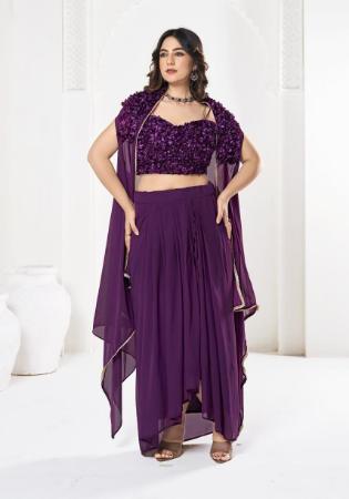 Picture of Resplendent Georgette & Net Purple Lehenga Choli