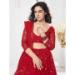 Picture of Pretty Georgette & Net Crimson Lehenga Choli