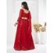 Picture of Pretty Georgette & Net Crimson Lehenga Choli