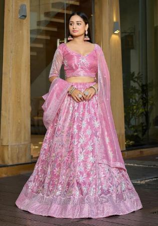 Picture of Elegant Georgette & Net Rosy Brown Lehenga Choli