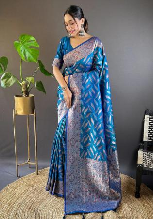 Picture of Fascinating Silk Teal Saree