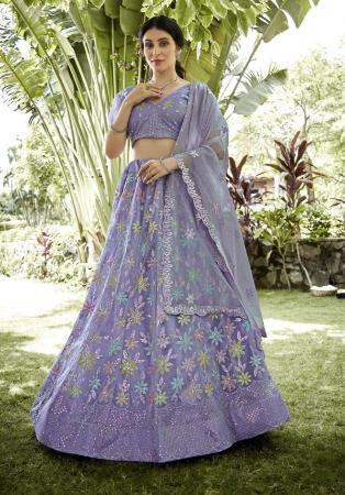 Picture of Wonderful Georgette & Net Dark Grey Lehenga Choli