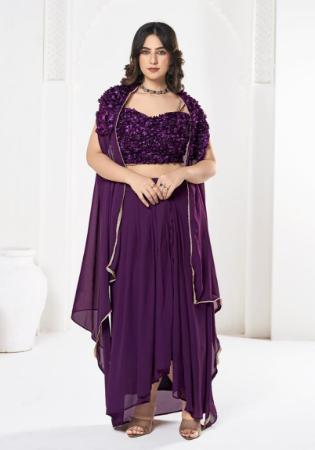 Picture of Exquisite Georgette Purple Lehenga Choli