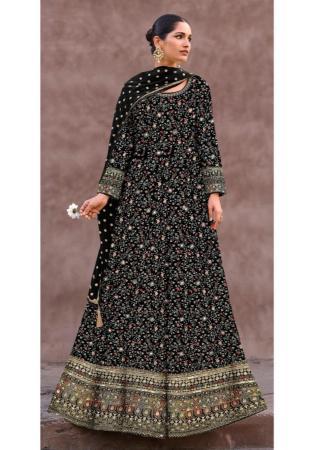 Picture of Appealing Georgette Black Anarkali Salwar Kameez