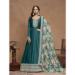 Picture of Graceful Silk Teal Party Wear Gown