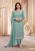 Picture of Georgette Cadet Blue Straight Cut Salwar Kameez