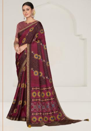 Picture of Enticing Silk Maroon Saree