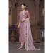 Picture of Delightful Organza Plum Straight Cut Salwar Kameez