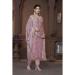 Picture of Delightful Organza Plum Straight Cut Salwar Kameez