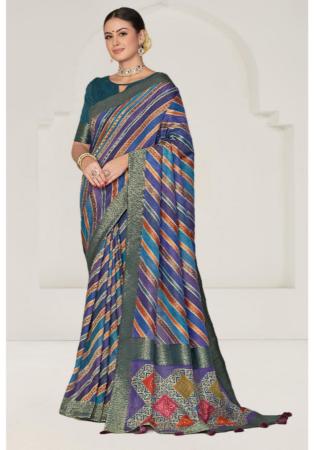 Picture of Enticing Silk Dark Slate Blue Saree