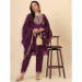 Picture of Excellent Silk Purple Readymade Salwar Kameez