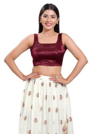 Picture of Classy Net & Silk Maroon Designer Blouse