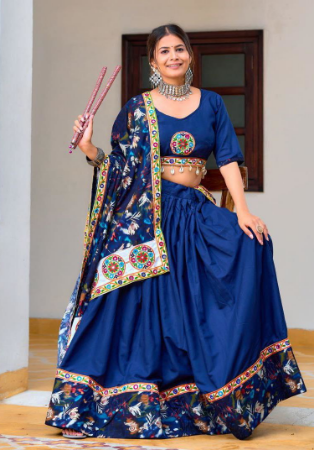 Picture of Fascinating Rayon Midnight Blue Lehenga Choli