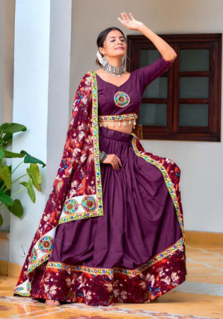 Picture of Bewitching Rayon Purple Lehenga Choli