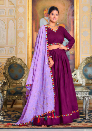 Picture of Alluring Rayon Purple Lehenga Choli